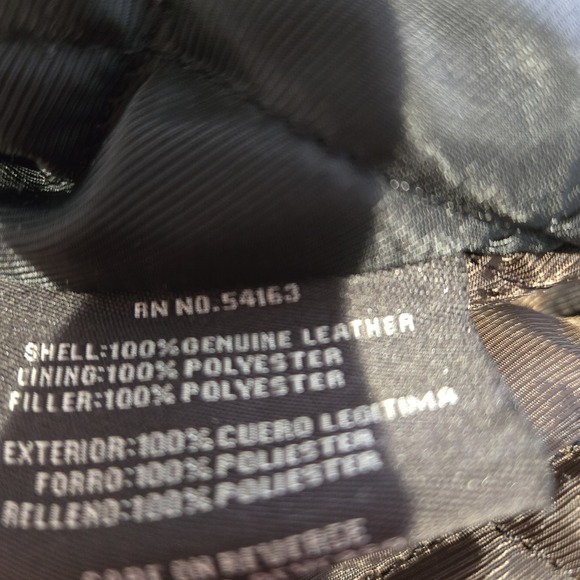 Dockers Genuine Leather Jacket Mens Large Black Full Zip Motorcycle - Picture 16 of 16